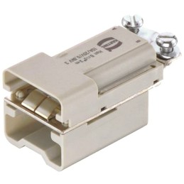 10 pcs - HARTING Heavy Duty Power Connector Insert, 10A, Male, HAN Brid Series, 6 Contacts