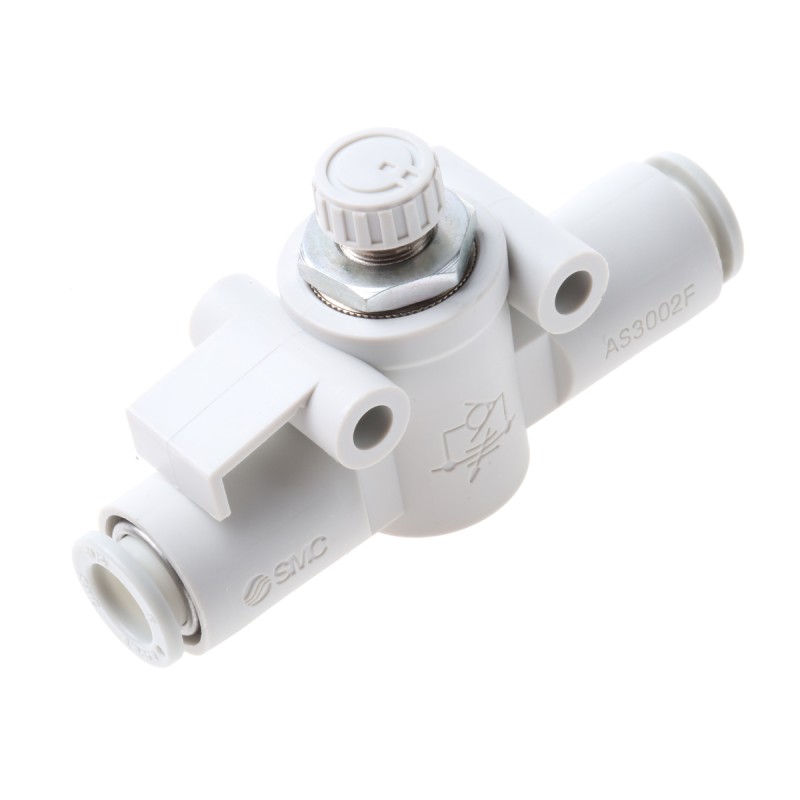 1 pcs - SMC AS Series Tube Flow Controller, 8mm Tube Inlet Port x 8mm Tube Outlet Port