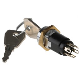1 pcs - Key Switch, DP-CO, 1 A @ 24V ac dc / 115V ac 2-Way Common-Key