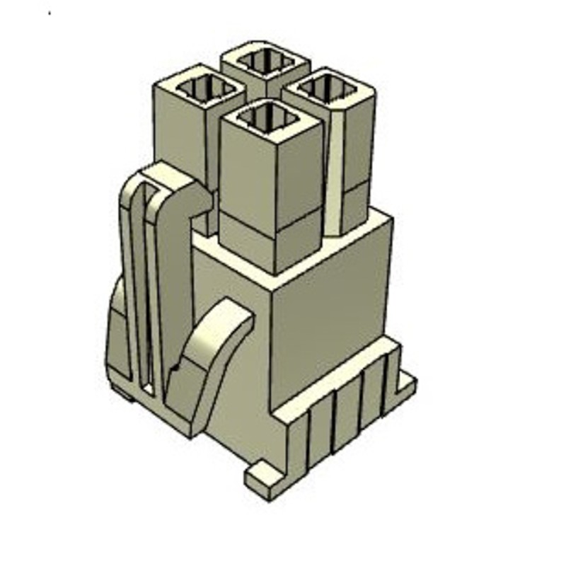 10 pcs - Samtec, IPBD Male Crimp Connector Housing, 4.19mm Pitch, 4 Way, 2 Row