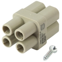 1 pcs - HARTING Heavy Duty Power Connector Insert, 40A, Female, Han-Modular Series, 3/0 Contacts