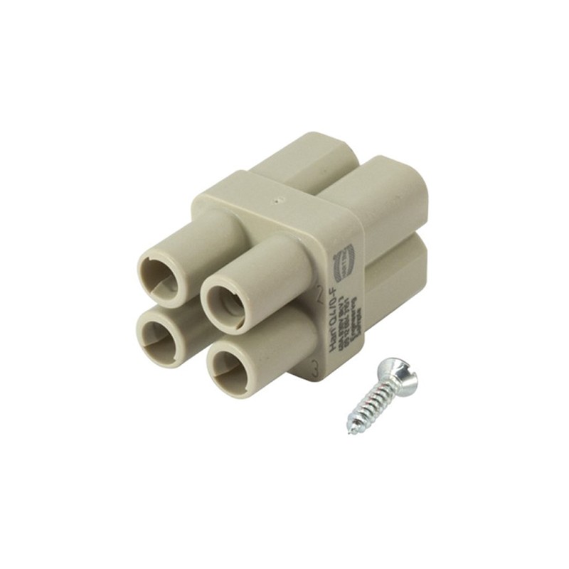 1 pcs - HARTING Heavy Duty Power Connector Insert, 40A, Female, Han-Modular Series, 3/0 Contacts