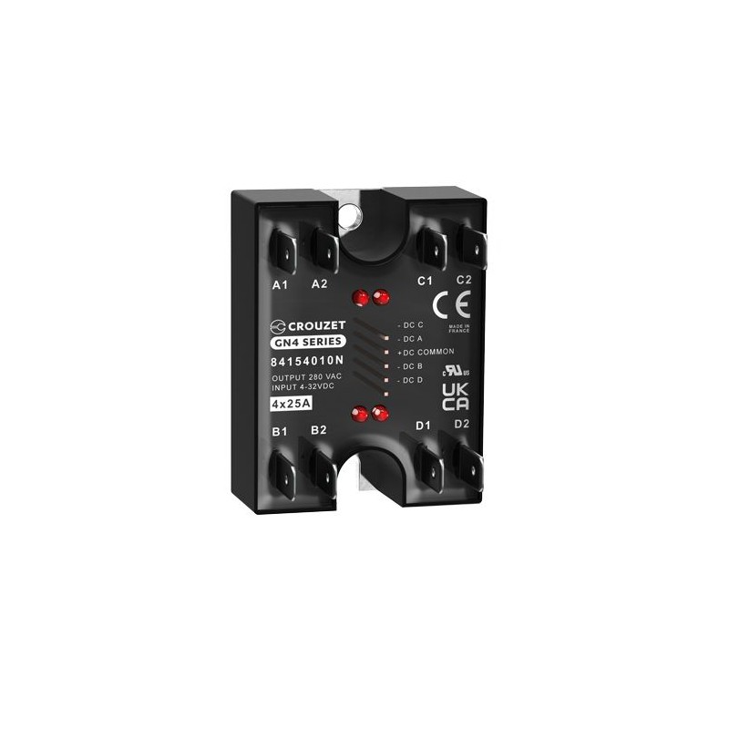 1 Box of 1 - Crouzet GN4 Series Solid State Relay, 25 A Load, Panel Mount, 280 Vrms Load