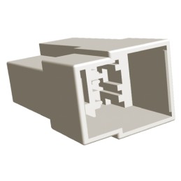 10 pcs - TE Connectivity, FASTIN-FASTON .250 3 Way Nylon Crimp Terminal Housing, 0.25in Tab Size, Natural