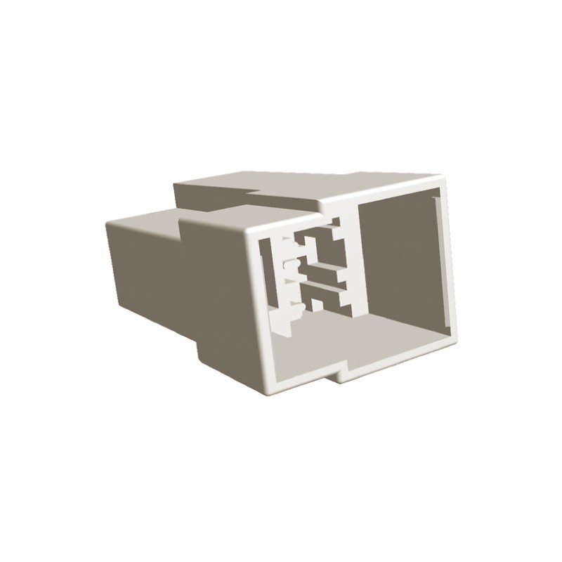 10 pcs - TE Connectivity, FASTIN-FASTON .250 3 Way Nylon Crimp Terminal Housing, 0.25in Tab Size, Natural