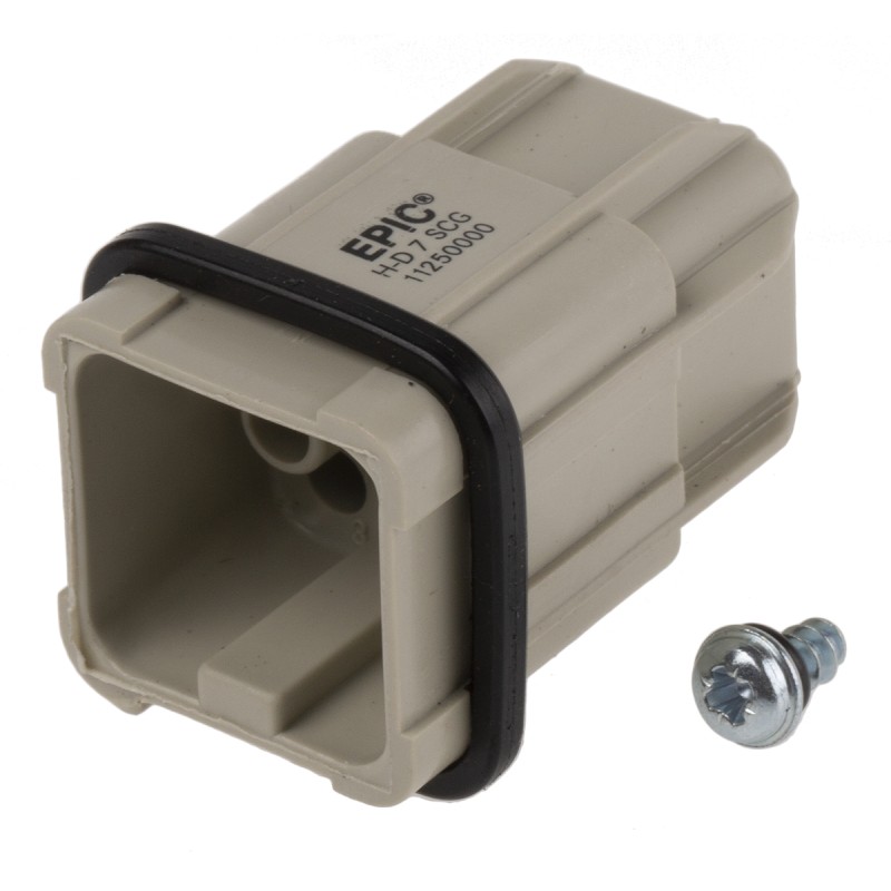 1 pcs - Epic Contact Heavy Duty Power Connector Insert, 10A, Male, H-D Series, 8 Contacts