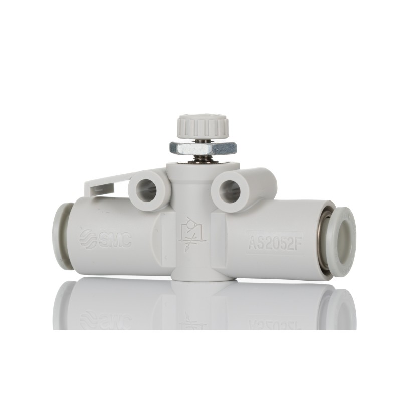 1 pcs - SMC AS Series Tube Flow Controller, 8mm Tube Inlet Port x 8mm Tube Outlet Port