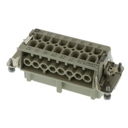 1 pcs - HARTING Heavy Duty Power Connector Insert, 16A, Female, Han E Series, 32 Contacts