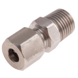 1 pcs - RS PRO In-Line Thermocouple Compression Fitting for Use with Thermocouple, 1/4 BSPT, 1/4in Probe, RoHS Compliant