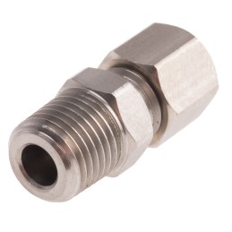 1 pcs - RS PRO In-Line Thermocouple Compression Fitting for Use with Thermocouple, 1/4 BSPT, 1/4in Probe, RoHS Compliant