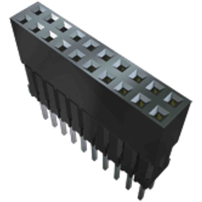 1 pcs - Samtec ESQ Series Straight Through Hole Mount PCB Socket, 39-Contact, 3-Row, 2.54mm Pitch, Solder Termination