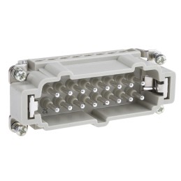 1 pcs - HARTING Heavy Duty Power Connector Insert, 16A, Male, Han E Series, 16 Contacts