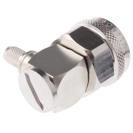 1 pcs - Telegartner, Plug Cable Mount N Connector, 50Ω, Solder Termination, Right Angle Body