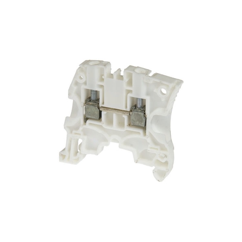 10 pcs - Entrelec ZS6 Series White Feed Through Terminal Block, 6mm², Single-Level, Screw Termination, ATEX