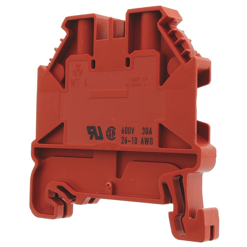 10 pcs - Wieland WT 4 Series Red Feed Through Terminal Block, Single-Level, Screw Termination, ATEX