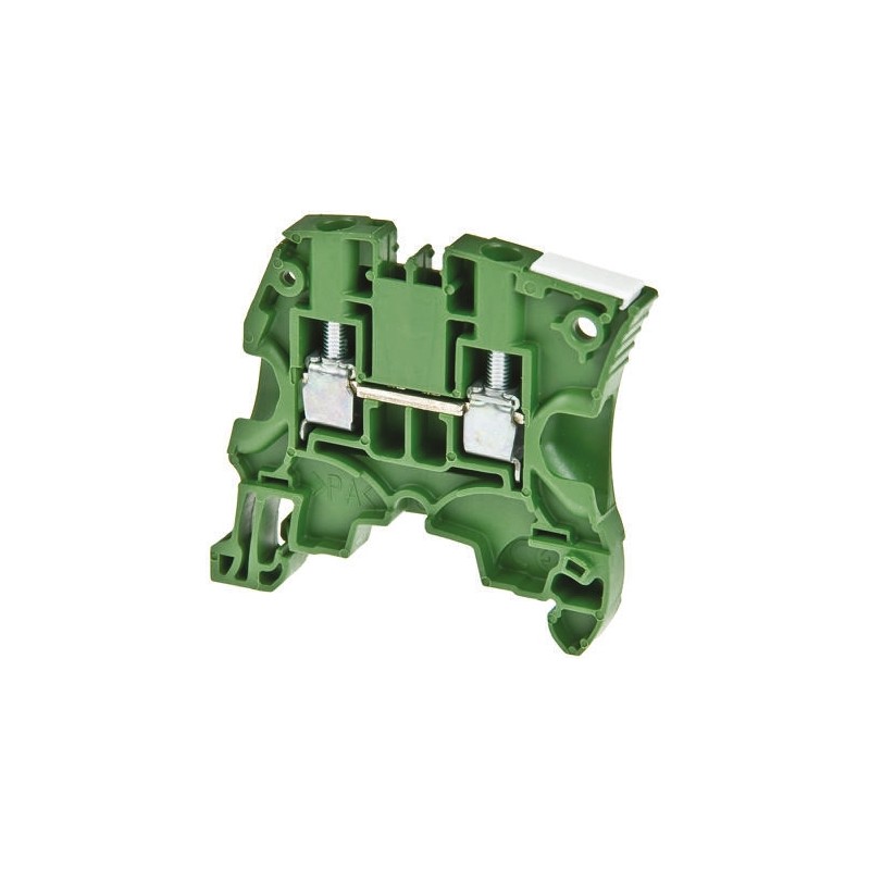 10 pcs - Entrelec ZS6 Series Green Feed Through Terminal Block, 6mm², Double-Level, Screw Termination, ATEX