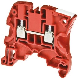 10 pcs - Entrelec ZS4 Series Red Feed Through Terminal Block, 4mm², Single-Level, Screw Termination, ATEX