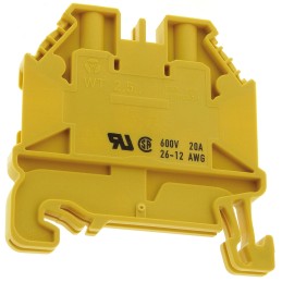 10 pcs - Wieland WT 2.5 Series Yellow Feed Through Terminal Block, 2.5mm², Single-Level, Screw Termination, ATEX