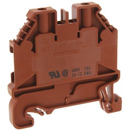 10 pcs - Wieland WT 2.5 Series Brown Feed Through Terminal Block, 2.5mm², Single-Level, Screw Termination, ATEX