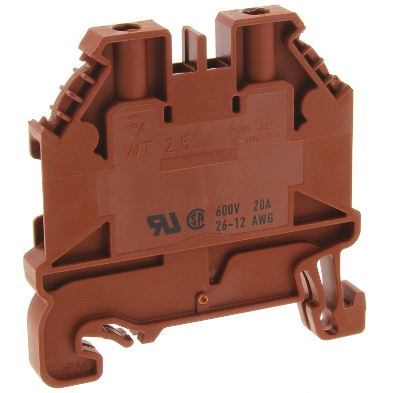 10 pcs - Wieland WT 2.5 Series Brown Feed Through Terminal Block, 2.5mm², Single-Level, Screw Termination, ATEX
