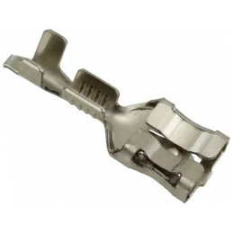 100 pcs - TE Connectivity FASTON .250 Uninsulated Female Spade Connector, Receptacle, 3 (Section E-E) mm, 4.5 (Section B-B) mm