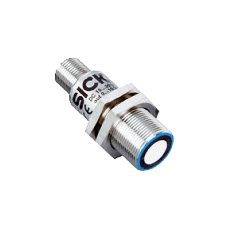 1 pcs - Sick UM-18 Series Ultrasonic Barrel-Style Ultrasonic Sensor, M18 x 1, 120 - 1000 mm Detection, NPN, PNP Output,