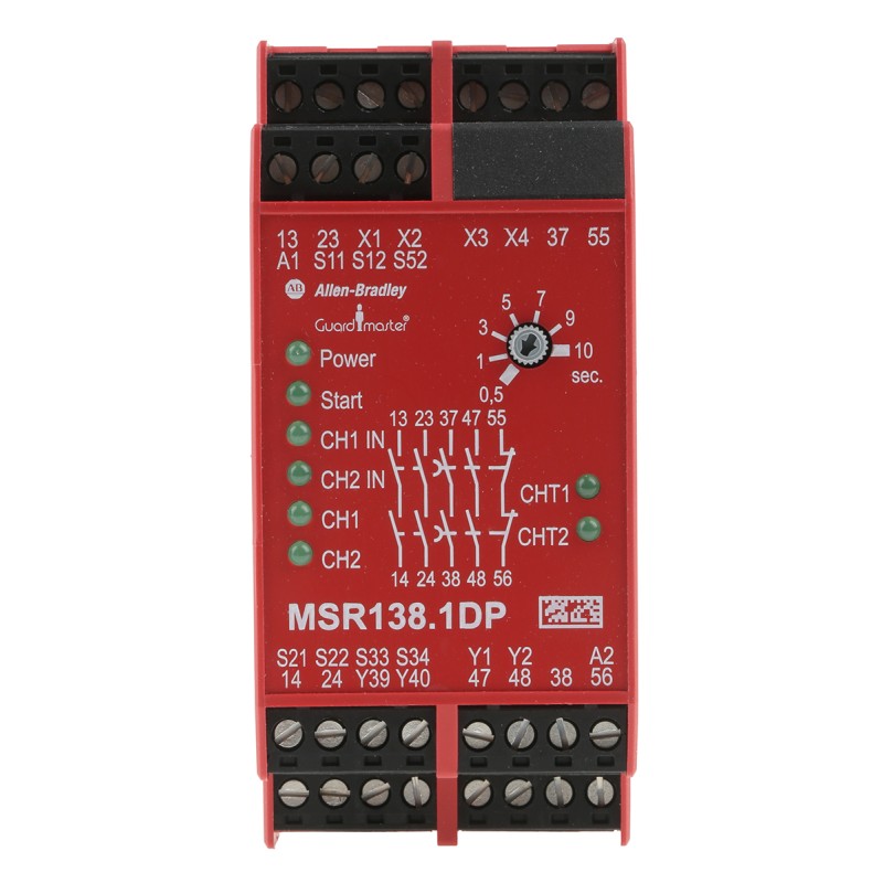 1 pcs - Rockwell Automation Single-Channel Light Beam/Curtain, Safety Switch/Interlock Safety Relay, 24V ac/dc, 2 Safety