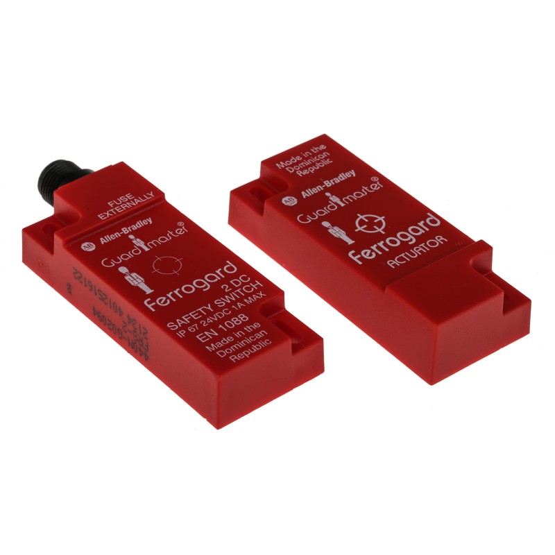 1 pcs - Allen Bradley Guardmaster 440N Series Magnetic Non-Contact Safety Switch, 24V dc, Plastic Housing, NC, 4-Pin Micro QD