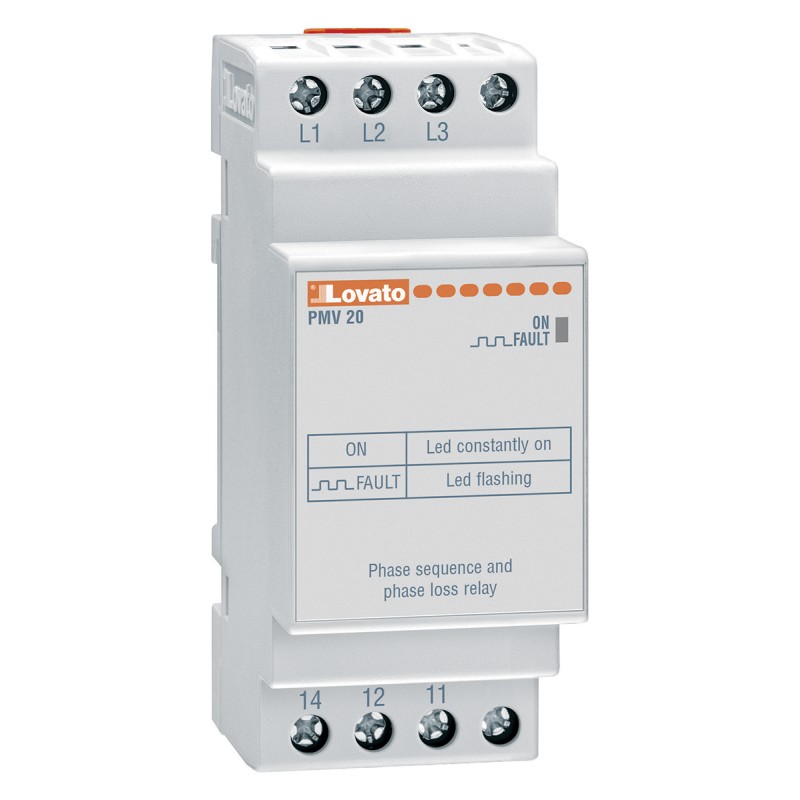 1 pcs - Lovato Voltage Monitoring Relay, 3 Phase, SPDT, Maximum of 400V ac, DIN Rail