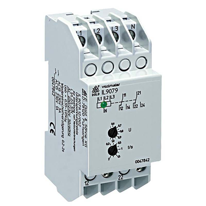 1 pcs - Dold Voltage Monitoring Relay, 3 Phase, DPDT, DIN Rail