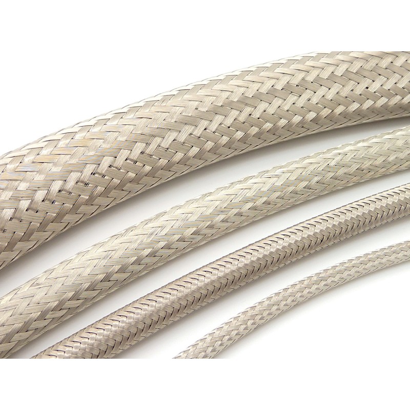 10 pcs - RS PRO Expandable Braided Tin Plated Copper Cable Sleeve, 20mm Diameter, 10m Length