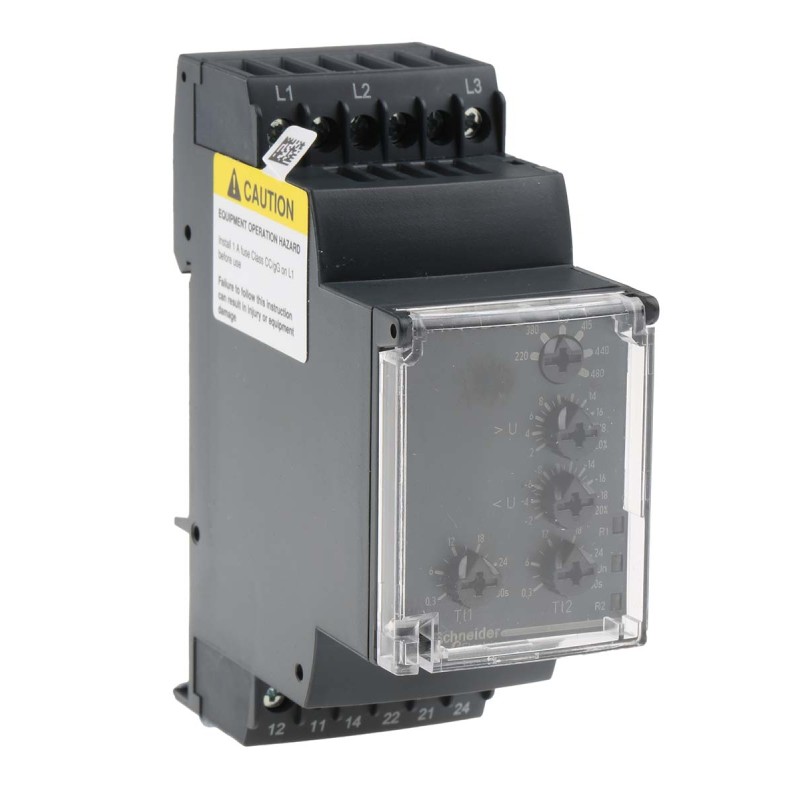 1 pcs - Schneider Electric Voltage Monitoring Relay, 3 Phase, DPDT, 194 - 528V ac, DIN Rail