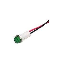 1 pcs : 1092C5-125VAC - LED Panel Mount Indicators PMI .5in. LED 125V Wire Hi-Hat Green