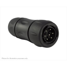 1 pcs - Souriau Circular Connector, 7 Contacts, Cable Mount, Socket, Male, IP68, IP69K, UTS Series