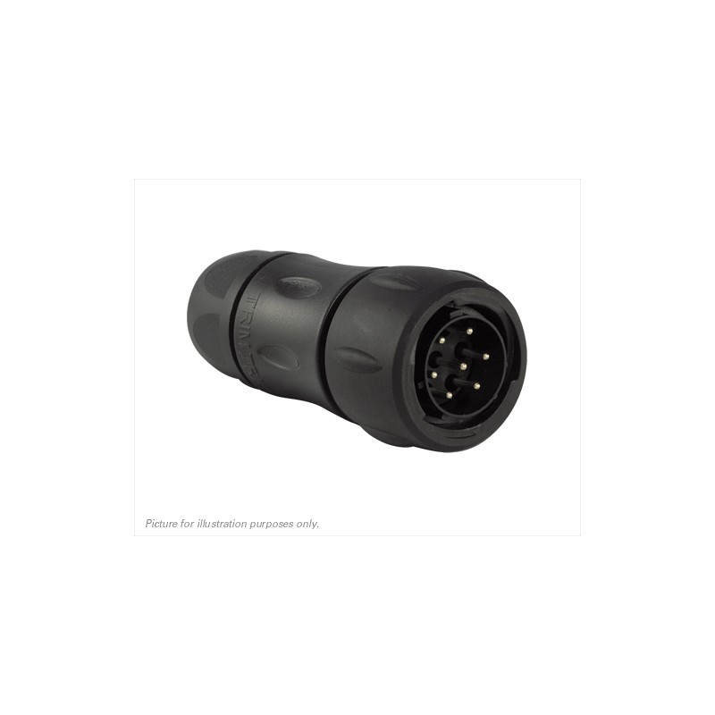 1 pcs - Souriau Circular Connector, 7 Contacts, Cable Mount, Socket, Male, IP68, IP69K, UTS Series