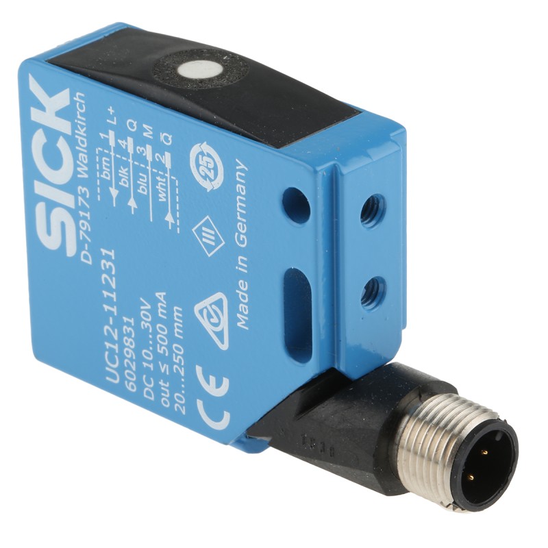 1 pcs - Sick Ultrasonic Block-Style Proximity Sensor, 20 - 150 mm Detection, PNP Output, 10 - 30 V dc, IP67