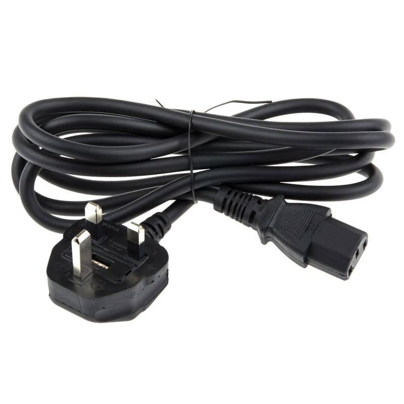 1 pcs - RS PRO IEC C13 Socket to Type G UK Plug Power Cord, 2m