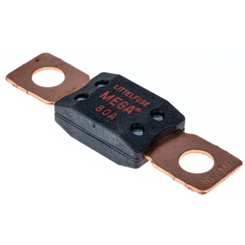 1 pcs - Littelfuse 80A Red Bolt Down Car Fuse, 32V dc