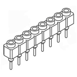 1 pcs - Samtec SS Series Straight Through Hole Mount PCB Socket, 8-Contact, 1-Row, 2.54mm Pitch, Solder Termination