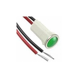 1 pcs : 1092D5-12V - LED Panel Mount Indicators PMI GRN SEMI-DOME 12V W/WIRES
