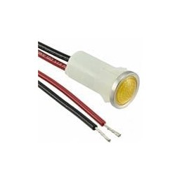 1 pcs : 1092D3-12V - LED Panel Mount Indicators PMI AMB SEMI-DOME 12V W/WIRES
