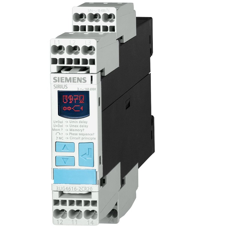 1 pcs - Siemens Phase Monitoring Relay, 3 Phase, DPDT