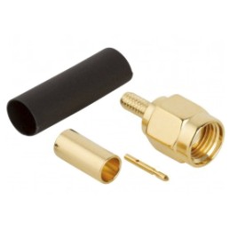 1 pcs - Amphenol RF, Plug Cable Mount SMA Connector, 50Ω, Crimp Termination, Straight Body