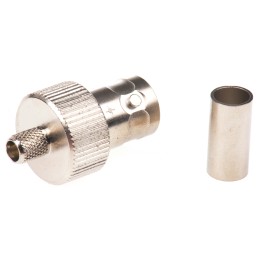 1 pcs - Telegartner, jack Cable Mount BNC Connector, 50Ω, Crimp Termination, Straight Body