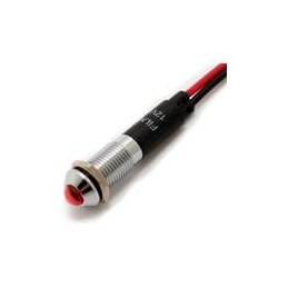 1 pcs : FL1M-8SW-1-R12V - LED Panel Mount Indicators LED RED 8MM NUT 12VAC/DC