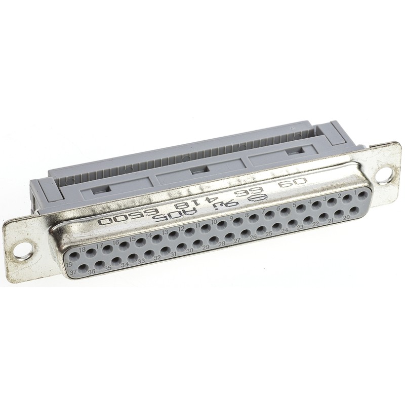 1 pcs - HARTING 37 Way Right Angle Cable Mount D-sub Connector Socket, 2.77mm Pitch