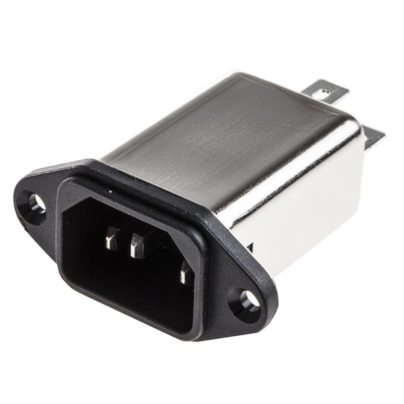 1 pcs - Schaffner 3A, 250 V ac Male Panel Mount IEC Filter FN9222-3-06, Faston None Fuse