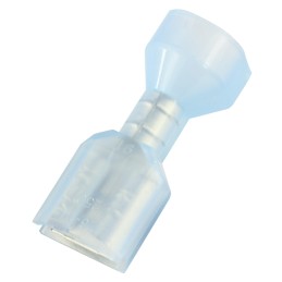 100 pcs - RS PRO Blue Insulated Female Spade Connector, Receptacle, 0.8 x 6.35mm Tab Size, 1.5mm² to 2.5mm²