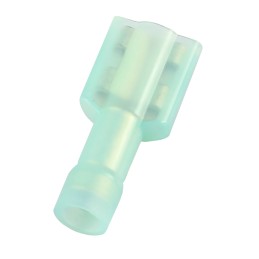 100 pcs - RS PRO Blue Insulated Female Spade Connector, Receptacle, 0.8 x 6.35mm Tab Size, 1.5mm² to 2.5mm²