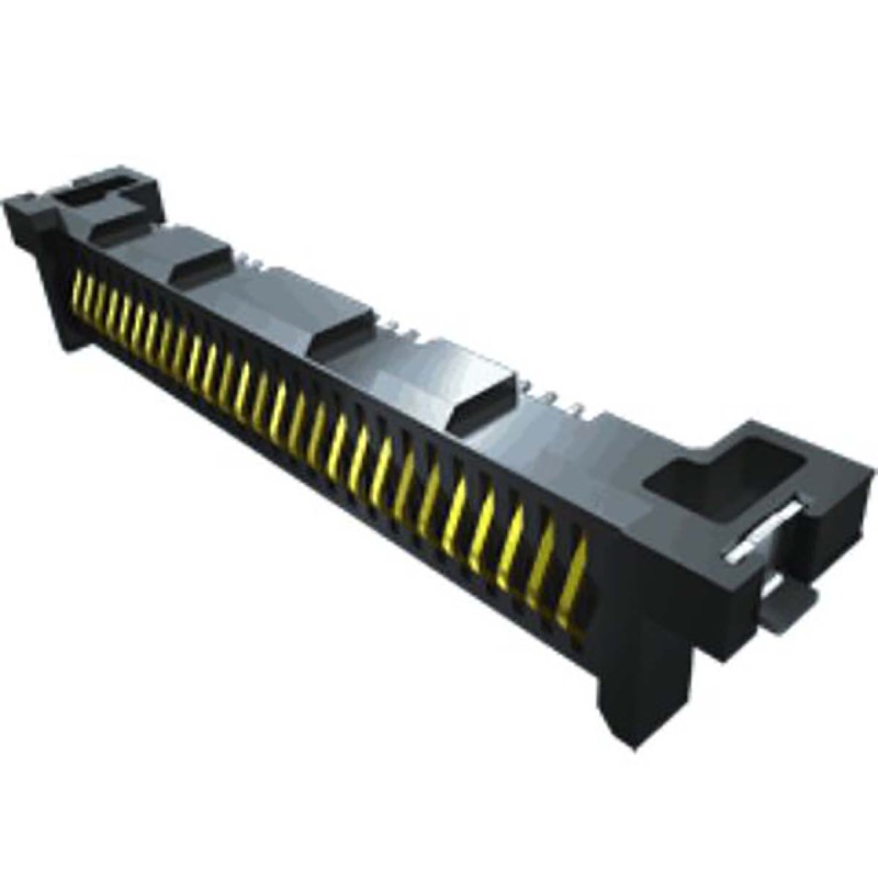 2 pcs - Samtec SAL1 Series Right Angle Surface Mount PCB Socket, 20-Contact, 1-Row, 1mm Pitch, Solder Termination